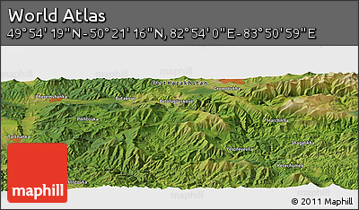 Satellite Panoramic Map of the Area around 50° 7' 47" N, 83° 22' 30" E