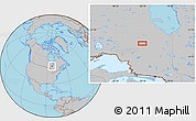 Gray Location Map of the area around 50° 7' 47" N, 83° 13' 29" W