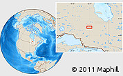Shaded Relief Location Map of the area around 50° 7' 47" N, 83° 13' 29" W