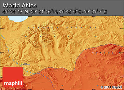 Political Map of the Area around 50° 7' 47" N, 90° 10' 30" E