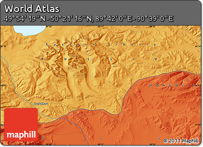 Political Map of the Area around 50° 7' 47" N, 90° 10' 30" E