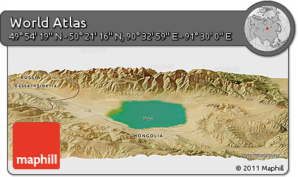 Satellite Panoramic Map of the Area around 50° 7' 47" N, 91° 1' 30" E