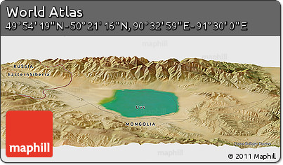 Satellite Panoramic Map of the Area around 50° 7' 47" N, 91° 1' 30" E
