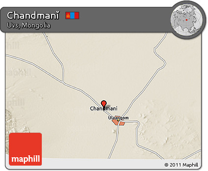 Shaded Relief 3D Map of Chandmanĭ