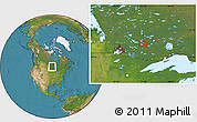 Satellite Location Map of the area around 50° 7' 47" N, 91° 43' 29" W