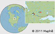 Savanna Style Location Map of the area around 50° 7' 47" N, 91° 43' 29" W