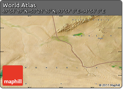 Satellite Map of the Area around 50° 7' 47" N, 94° 25' 30" E