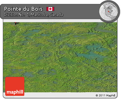 Satellite Panoramic Map of Pointe Du Bois