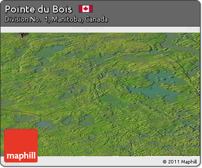 Satellite Panoramic Map of Pointe Du Bois