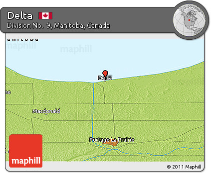 Physical Panoramic Map of Delta