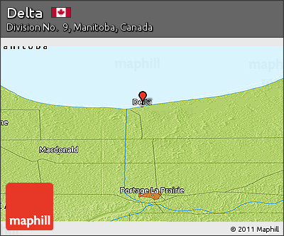 Physical Panoramic Map of Delta
