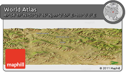 Satellite Panoramic Map of the Area around 50° 7' 47" N, 99° 31' 30" E