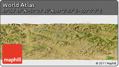 Satellite Panoramic Map of the Area around 50° 7' 47" N, 99° 31' 30" E