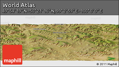 Satellite Panoramic Map of the Area around 50° 7' 47" N, 99° 31' 30" E