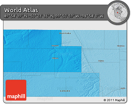 Political 3D Map of the Area around 50° 7' 47" N, 99° 22' 30" W