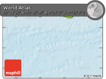 Physical Map of the Area around 50° 31' 50" N, 0° 4' 30" E