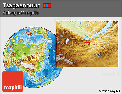 Physical Location Map of Tsagaannuur