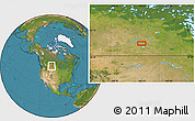 Satellite Location Map of the area around 50° 31' 50" N, 106° 10' 30" W