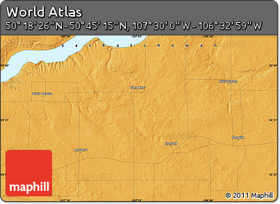 Political Map of the Area around 50° 31' 50" N, 107° 1' 30" W