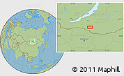 Savanna Style Location Map of the area around 50° 31' 50" N, 108° 1' 30" E