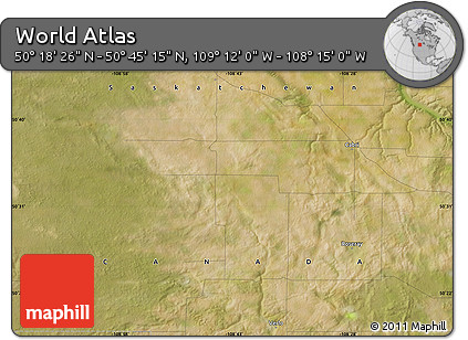 Satellite Map of the Area around 50° 31' 50" N, 108° 43' 29" W