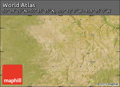 Satellite Map of the Area around 50° 31' 50" N, 108° 43' 29" W