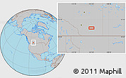 Gray Location Map of the area around 50° 31' 50" N, 112° 7' 30" W