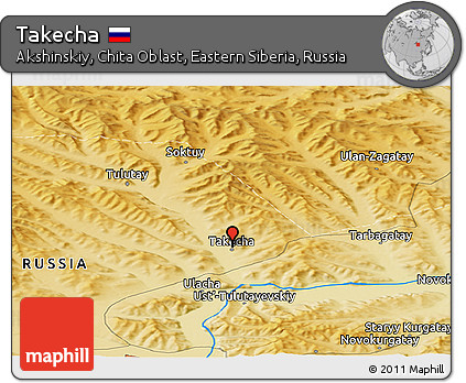 Physical Panoramic Map of Takecha