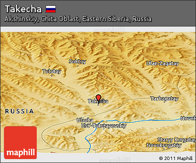 Physical Panoramic Map of Takecha