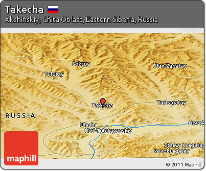 Physical Panoramic Map of Takecha