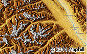 Physical Map of the area around 50° 31' 50" N, 116° 22' 30" W