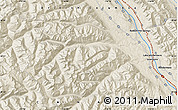 Shaded Relief Map of the area around 50° 31' 50" N, 116° 22' 30" W