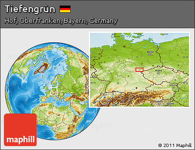 Physical Location Map of Tiefengrün