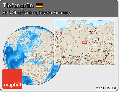 Shaded Relief Location Map of Tiefengrün