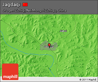 Political 3D Map of Jagdaqi