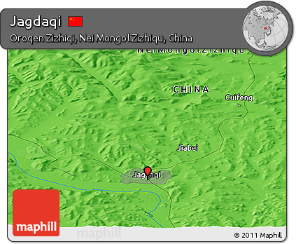 Political Panoramic Map of Jagdaqi