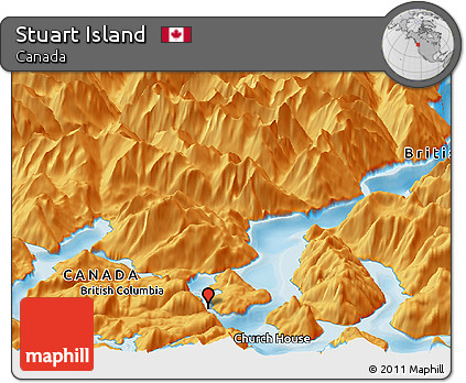 Political Panoramic Map of Stuart Island