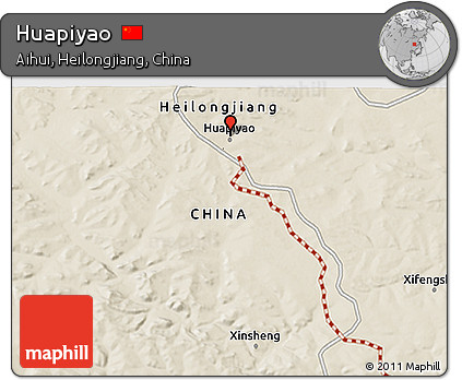 Shaded Relief 3D Map of Huapiyao