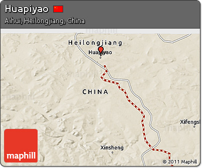 Shaded Relief 3D Map of Huapiyao