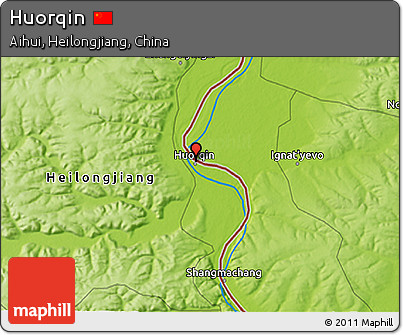 Physical 3D Map of Huorqin