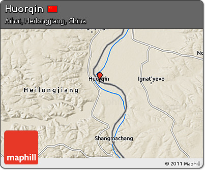 Shaded Relief 3D Map of Huorqin