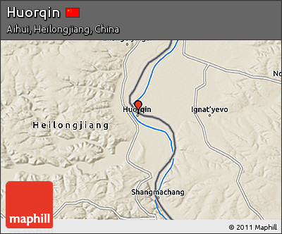 Shaded Relief 3D Map of Huorqin