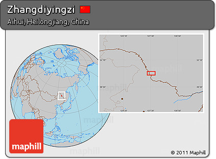 Gray Location Map of Zhangdiyingzi