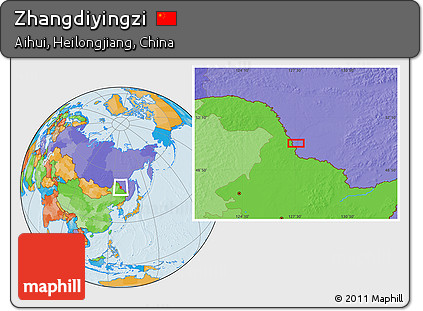 Political Location Map of Zhangdiyingzi