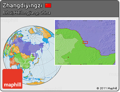Political Location Map of Zhangdiyingzi