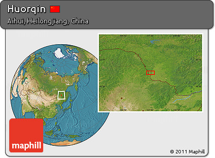 Satellite Location Map of Huorqin
