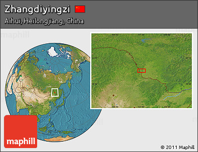 Satellite Location Map of Zhangdiyingzi
