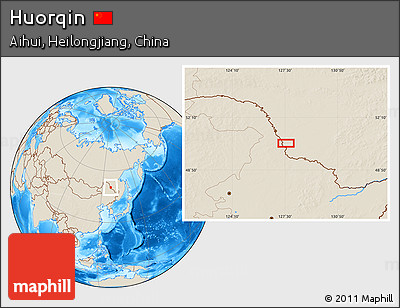 Shaded Relief Location Map of Huorqin