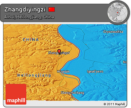 Political Panoramic Map of Zhangdiyingzi