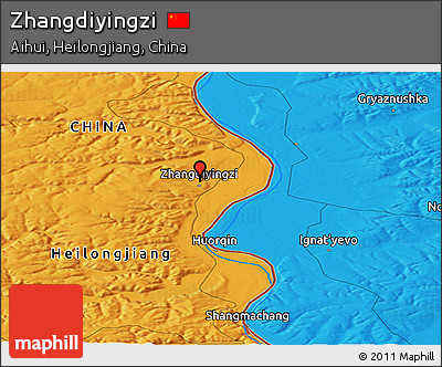 Political Panoramic Map of Zhangdiyingzi